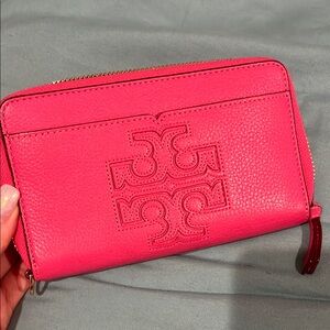 Tory Burch Pink Leather Wallet